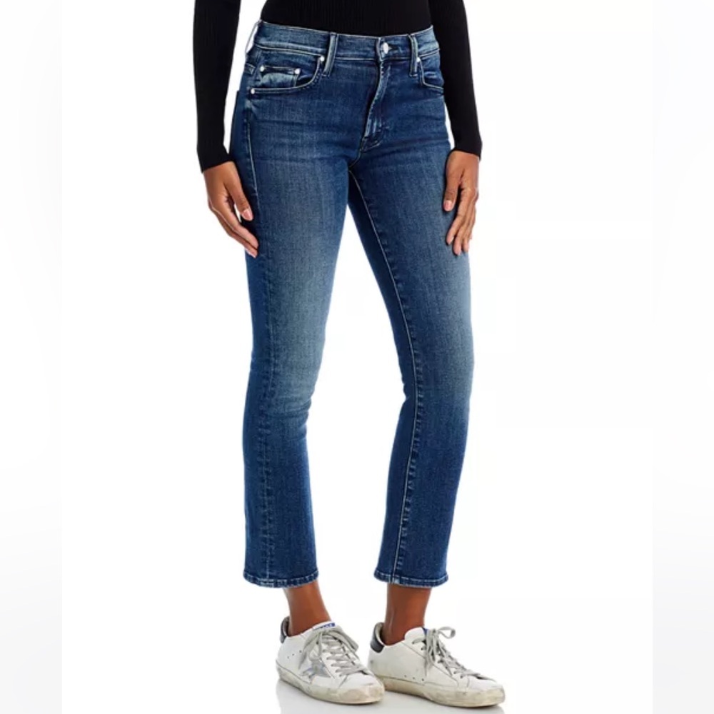 MOTHER The Insider Ankle High Rise Crop Kick Flare Denim Jeans Size 25